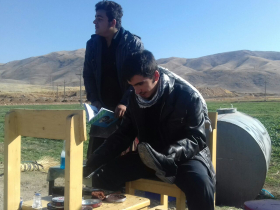 سوگواره پنجم-عکس 1-سیدمحمدمهدی مؤذن سلطان آبادی-پیاده روی اربعین از نجف تا کربلا
